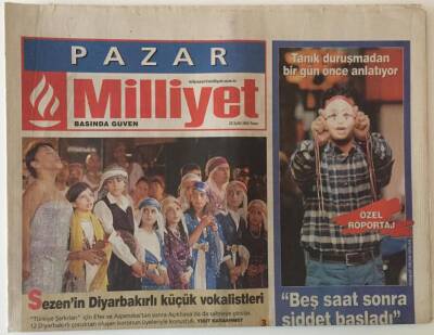 Milliyet Gazetesi Pazar Eki 22 Eylül 2002 - Sezen Aksunun Diyarbakırlı Küçük Vokalistleri GZ22254 - 1