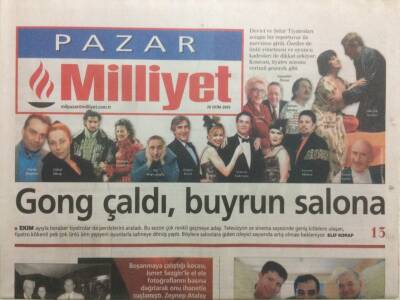 Milliyet Gazetesi Pazar Eki 26 Ekim 2003 - Tarkanın Doğum Gününü Kutladığı Kırmızı Oda GZ32656 - 1