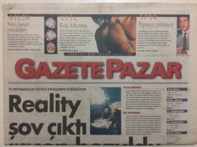 Milliyet Gazetesi Pazar Eki 26 Nisan 1998 - Reality Şov Çıktı Racon Bozuldu GZ27344 - 1