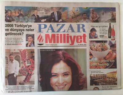 Milliyet Gazetesi Pazar Eki 30 Aralık 2007 - Ceyda Düvenci 30umdan Sonra Değiştim GZ28003 - 1