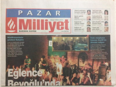Milliyet Gazetesi Pazar Eki 6 Ekim 2002 - Eğlence Beyoğlunda, Sinemanın Yeni Yıldızı Komiser Selami GZ24541 - 1