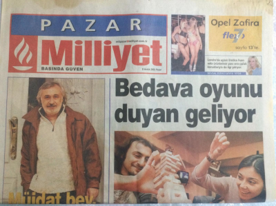 Milliyet Gazetesi Pazar Eki 8 Aralık 2002 Müjdat Gezen Sizi Yorgun Gördük GZ21597 - 1