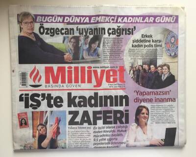 Milliyet Gazetesi Pazar Eki İle 8 Mart 2015 - Dünya Emekçi Kadınlar günü Kadının Zaferi GZ6531 - 1
