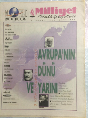 Milliyet Gazetesi Pazar Magazin Eki 3 Şubat 1993 - Avrupanın Dünü Bugünü Yarını GZ21612 - 1