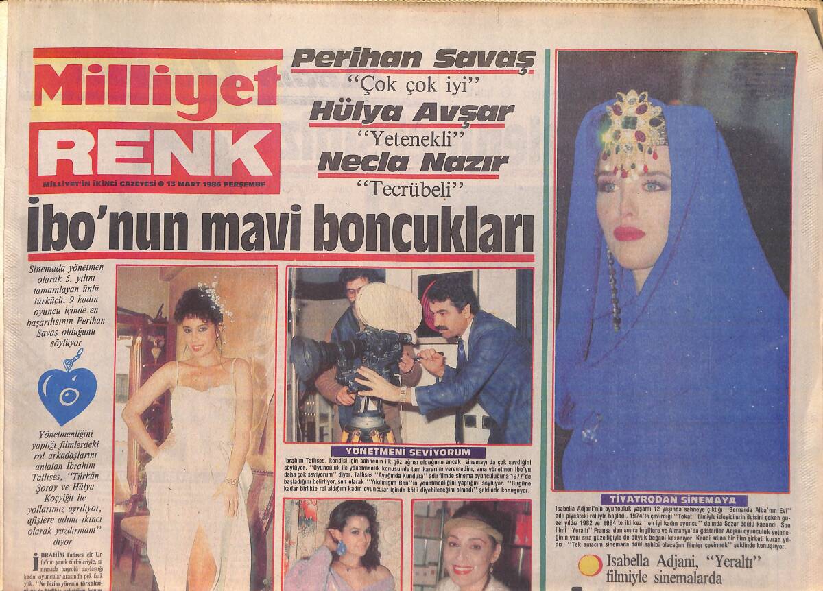 Milliyet Gazetesi Renk 13 Mart 1986 - İbo'nun Mavi Boncukları - Emel Sayın'ın Balık Ziyafeti GZ156106 - 1