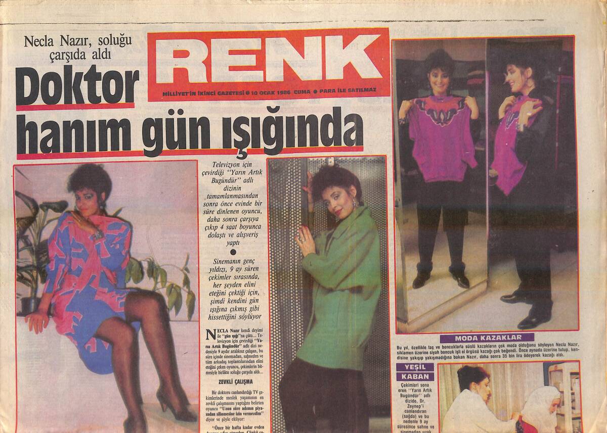 Milliyet Gazetesi Renk Eki 10 Ocak 1985 - Necla Nazır Soluğu Çarşıda Aldı - MFÖ Sen Neymişsin GZ156230 - 1