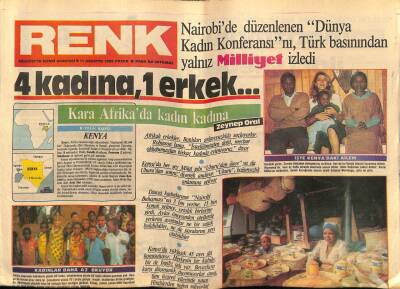 Milliyet Gazetesi Renk Eki 11 Ağustos 1985 - Nairobide 4 Kadına 1 Erkek GZ75634 - 1