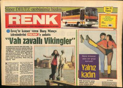 Milliyet Gazetesi Renk Eki 12 Kasım 1983 - İsveçte Konser Veren Barış Manço İzlenimlerini Renke Anlattı GZ127273 - 1