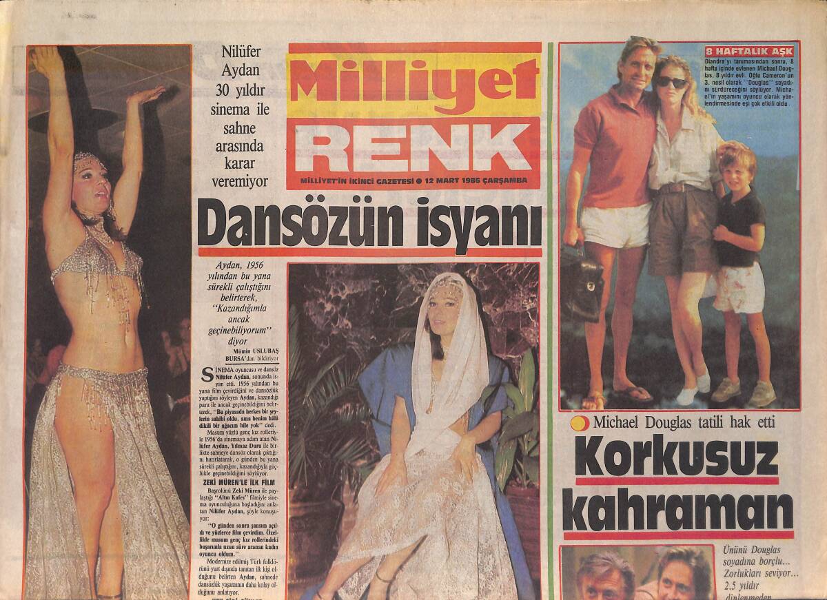 Milliyet Gazetesi Renk Eki 12 Mart 1986 - Nilüfer Aydan 30 Yıldır Karar Veremiyor - Harika Avcı İzmir'de Banu Alkan'ın Kulaklarını Çınlatıyor GZ156382 - 1