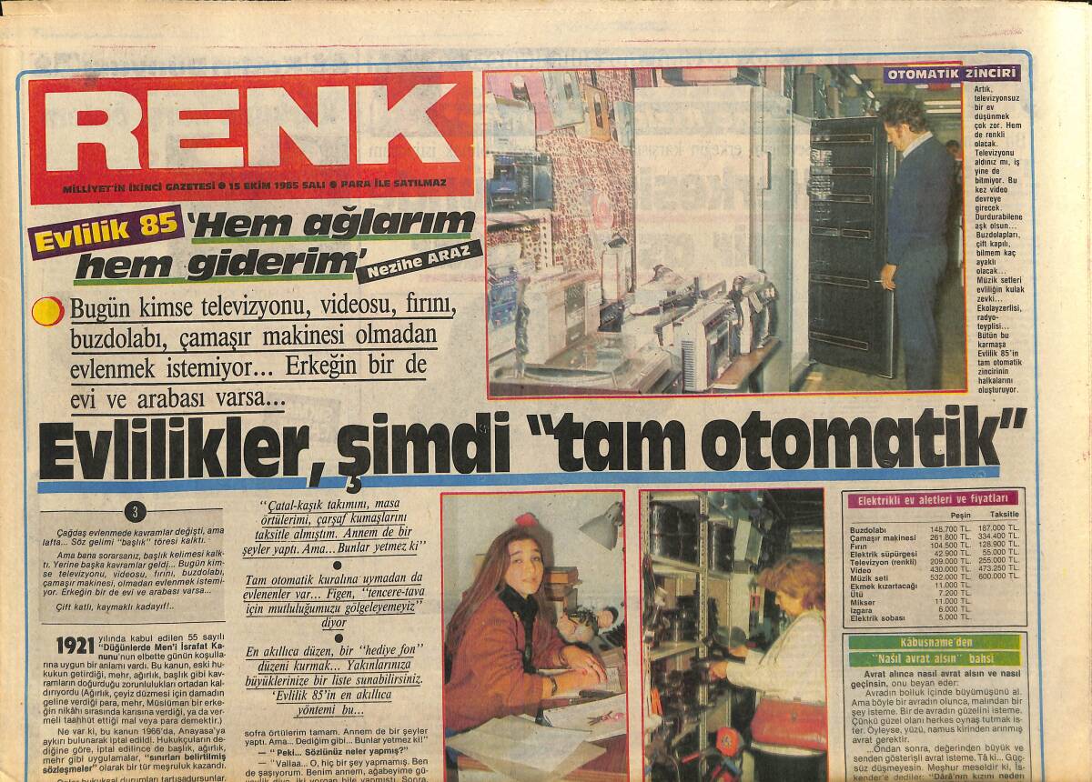 Milliyet Gazetesi Renk Eki 15 Ekim 1985 - Red Kit Oklahoma'ya Hücum GZ157940 - 1