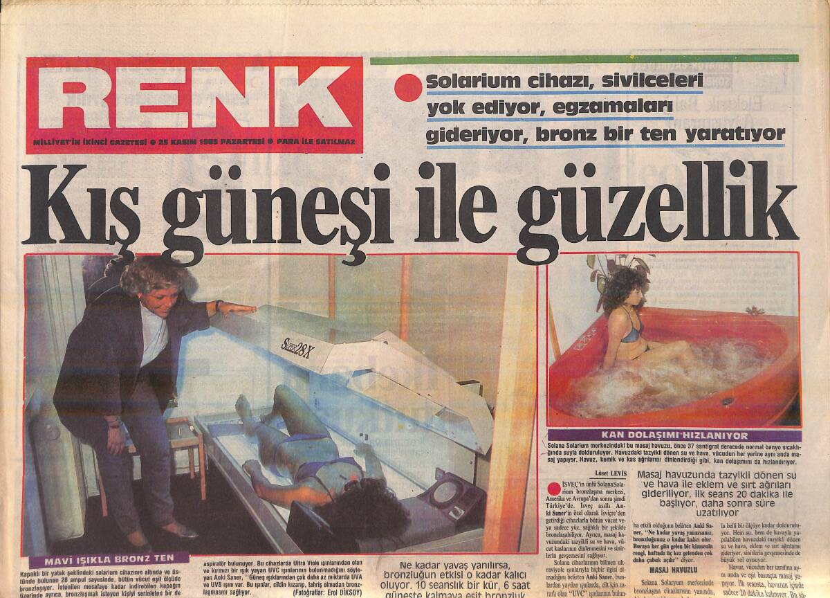 Milliyet Gazetesi Renk Eki 15 Kasım 1985 - Seyyal Taner Dayanıklılık Testinden Tam Puan Aldı GZ156297 - 1