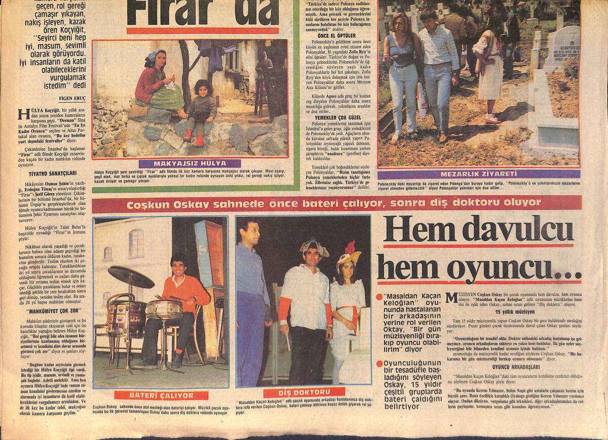 Milliyet Gazetesi Renk Eki 17 Mayıs 1984 - Hülya Koçyiğit Firarda - Coşkun Oskay Sahnede Önce Çalıyor Sonra Diş Doktoru Oluyor GZ156399 - 2
