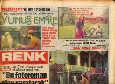 Milliyet Gazetesi Renk Eki 19 Mayıs 1985 - Halk Edebiyatımızın Ölümsüz İsmi , Gönüller Sultanı Yunus Emre GZ94083 - 1