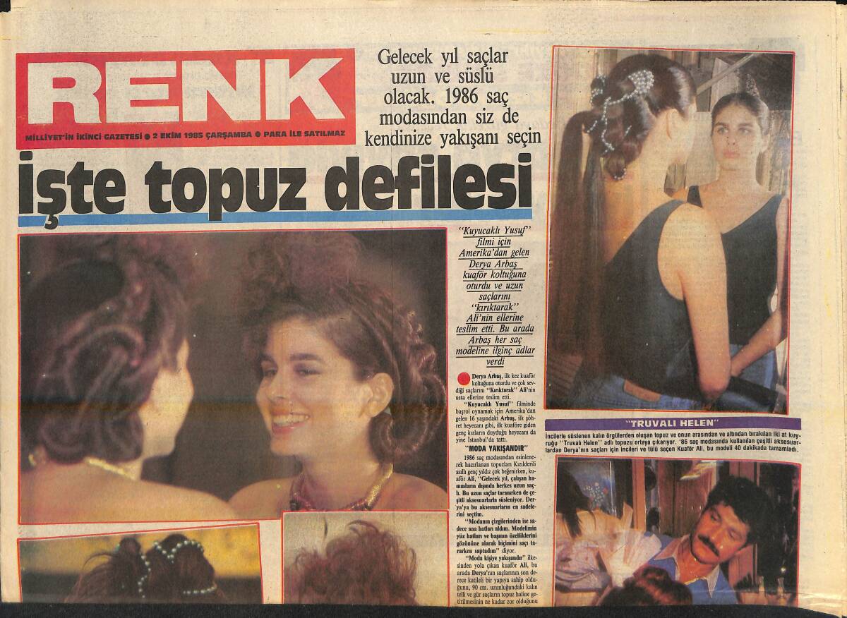 Milliyet Gazetesi Renk Eki 2 Ekim 1985 - Ersen Açıldı - Muhterem Nur İle Müslüm Gürses'in Son Oyunu GZ156590 - 1
