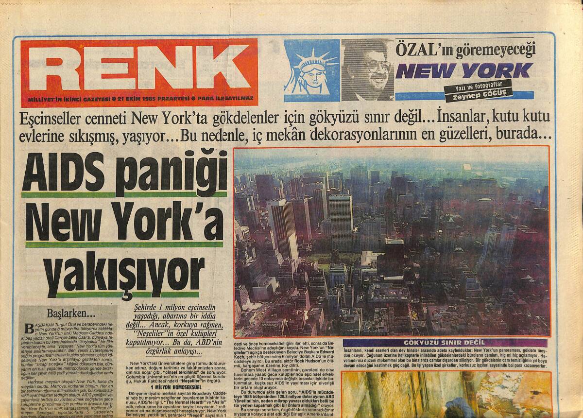 Milliyet Gazetesi Renk Eki 21 Ekim 1985 - Yüksel Uzel , Belkıs Akkale , Erol Evgin Ve Nilüfer'in Elbise Koleksiyonları GZ157949 - 1