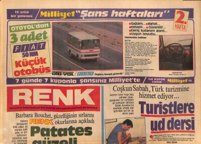 Milliyet Gazetesi Renk Eki 25 Ağustos 1984 - Minik Serçe Arşivden Çıktı - Coşkun Sabah , Türk Turizmine Hizmet Ediyor... GZ127656 - 1