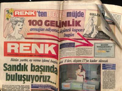 Milliyet Gazetesi Renk Eki 25 Mart 1984 - Bütün Yurtta Oy Verme İşlemi Saat 8den , Akşam 17ye Kadar Sürecek GZ94251 - 1