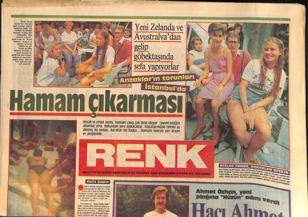 Milliyet Gazetesi Renk Eki 26 Temmuz 1984 - Anzaklar'ın Torunları İstanbul'da - Hacı Ahmet Keder Küpü GZ156570 - 1