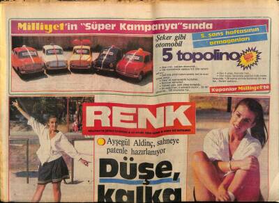 Milliyet Gazetesi Renk Eki 27 Eylül 1985 - Ayşegül Aldinç Sahneye Patenle Hazırlanıyor GZ75623 - 1