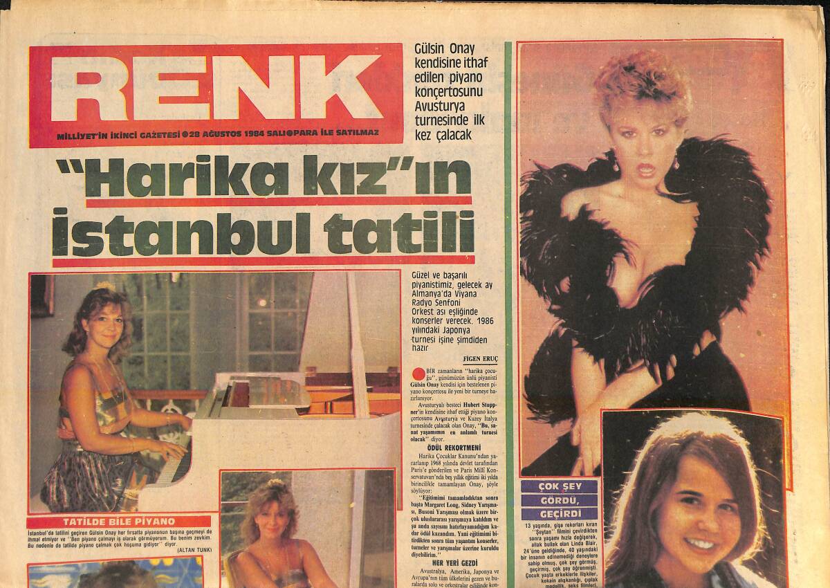 Milliyet Gazetesi Renk Eki 28 Ağustos 1984 - Zeki Müren'in Fuar Çıkarması - Şeytan Linda Yeniden Doğuyor GZ156577 - 1