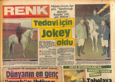 Milliyet Gazetesi Renk Eki 28 Mart 1985 - Müjdat Gezen , Her Gün , Sipahiocağı Binicilik Kulübünde Ata Biniyor GZ94077 - 1