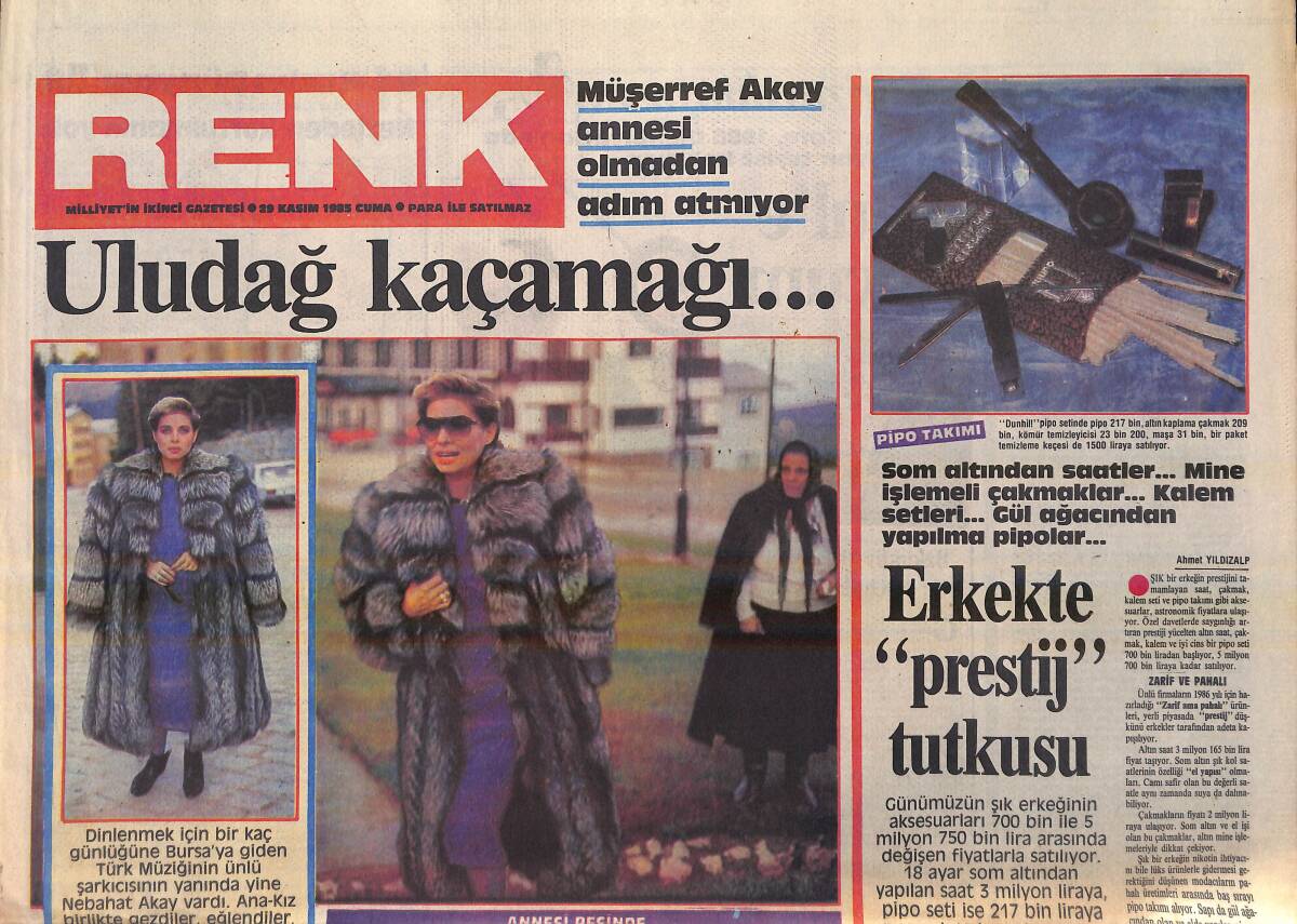 Milliyet Gazetesi Renk Eki 29 Kasım 1985 - Müşerref Akay Annesi Olmadan Adım Atmıyor GZ156295 - 1
