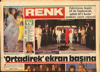 Milliyet Gazetesi Renk Eki 31 Aralık 1984 - Ortadirek Ekran Başına - Yıldırım Gürses Ve Hoş Sada GZ126555 - 1