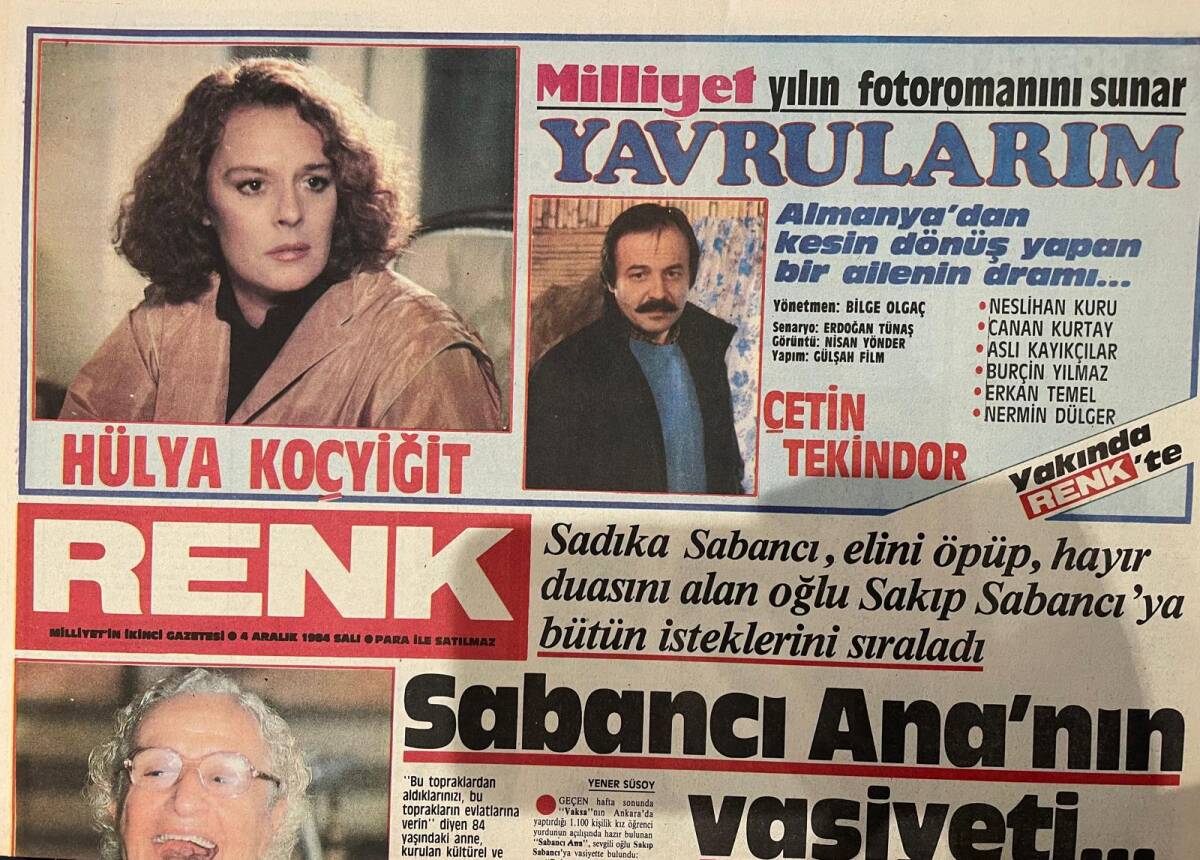 Milliyet Gazetesi Renk Eki 4 Aralık 1984 - Yıldıray Çınar TRT'yi Başbakan'a Şikayet Etti - Sabancı Ana'nın Vasiyeti GZ156087 - 1