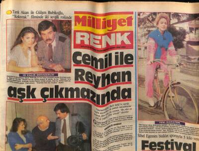 Milliyet Gazetesi Renk Eki 4 Mart 1986 - Tarık Akan İle Gülşen Bubikoğlu , Kıskıvrak Filminde İki Sevgili Rolünde GZ69212 - 1