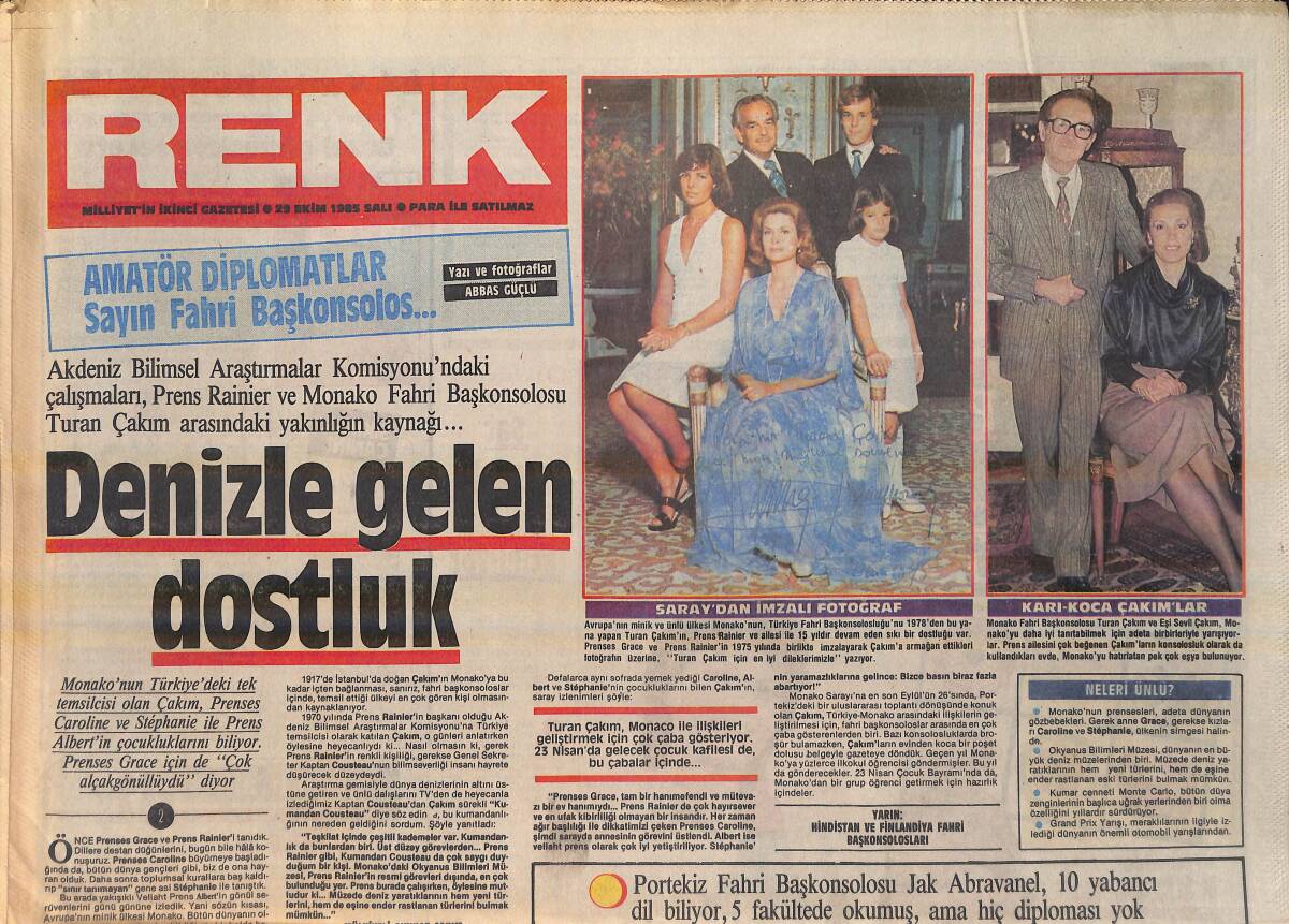 Milliyet Gazetesi Renk Eki 5 Aralık 1985 - Ürgüp'teki Afganistan - Dullar Zirvesi - Joan Collins Parasız Kalınca İsyan Etti GZ156348 - 1