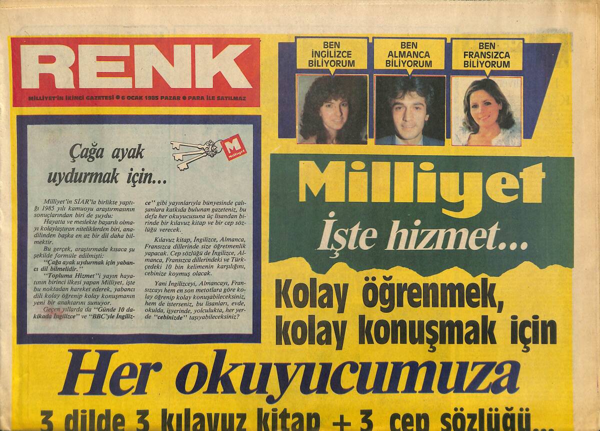Milliyet Gazetesi Renk Eki 6 Ocak 1985 - Red Kit Daltonların Mirası GZ158059 - 1
