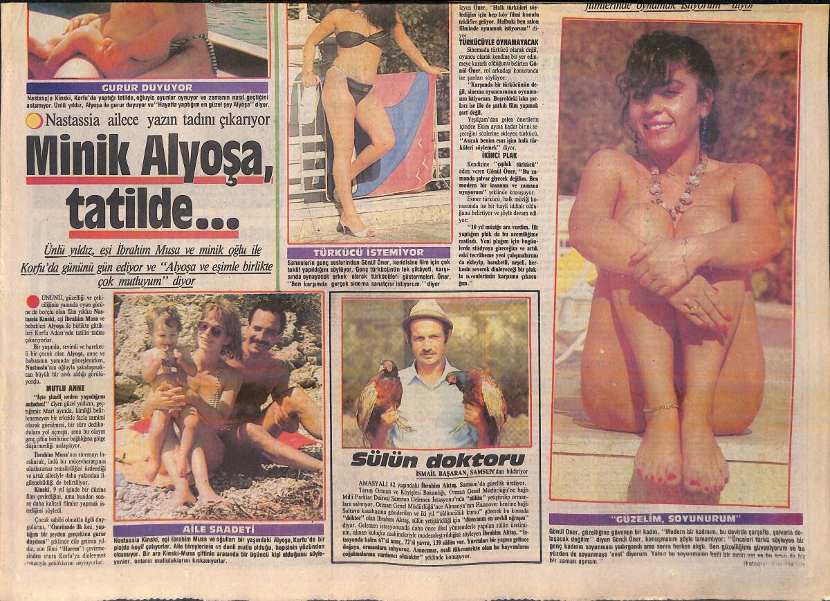 Milliyet Gazetesi Renk Eki 7 Eylül 1985 - Gönül Öner: Güzelim Soyunurum - Cansu Akbel Babasının İzinde GZ156300 - 2
