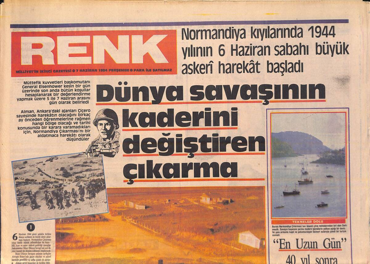 Milliyet Gazetesi Renk Eki 7 Haziran 1984 - Alev Sezer Baba Olacak - Dünya Savaşının Kaderini Değiştiren Çıkarma GZ156102 - 1