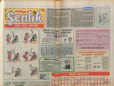 Milliyet Gazetesi Şenlik Eki 18 Mart 1990 - Sayı 12 GZ75024 - 1