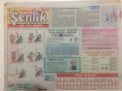Milliyet Gazetesi Şenlik Eki 18 Mart 1990 - Ters Köşe GZ50767 - 1