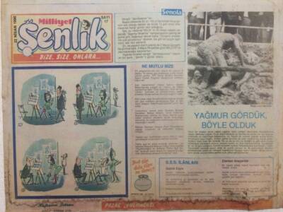 Milliyet Gazetesi Şenlik Eki 22 Nisan 1990 - Yağmur Gördük Böyle Olduk GZ34085 - 1