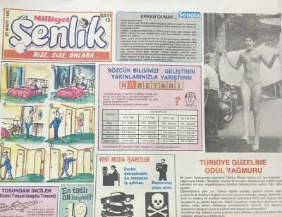 Milliyet Gazetesi Şenlik Eki 25 Mart 1990- Türkiye Güzeline Ödül Yağmuru GZ36455 - 1