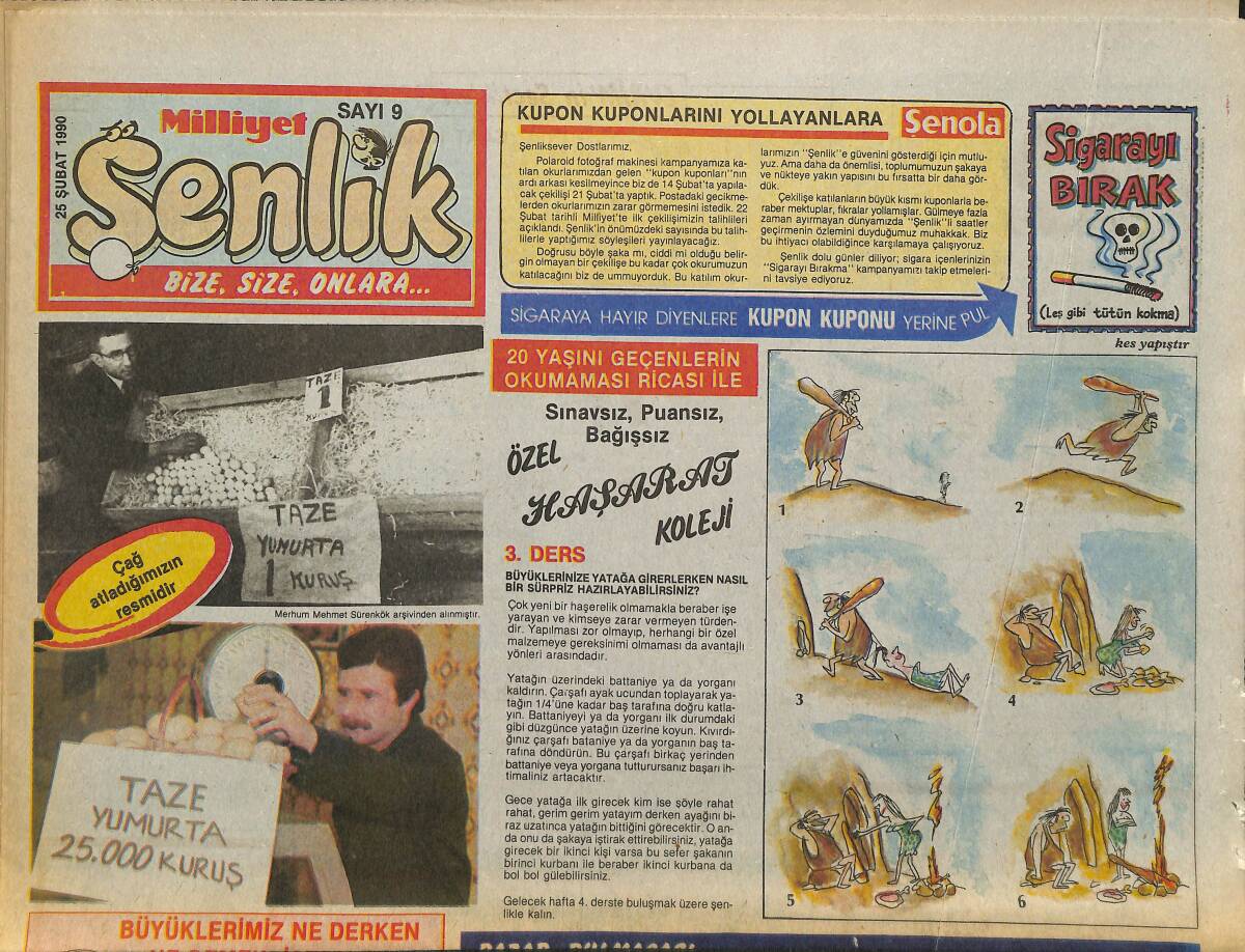 Milliyet Gazetesi Şenlik Eki 25 Şubat 1990 - Gaffar Karikatür GZ157965 - 1
