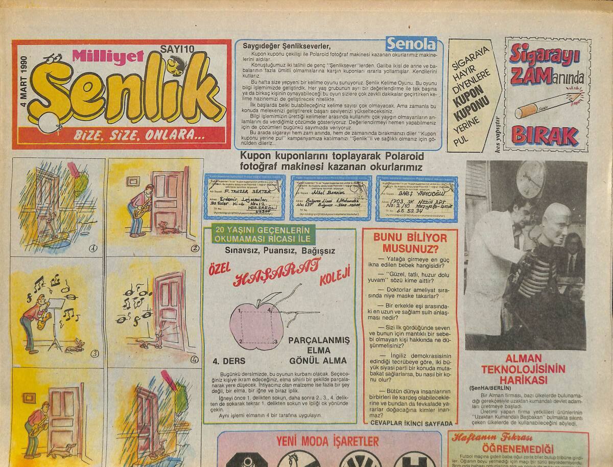 Milliyet Gazetesi Şenlik Eki 4 Mart 1990 - Alman Teknolojisinin Harikası GZ157968 - 1