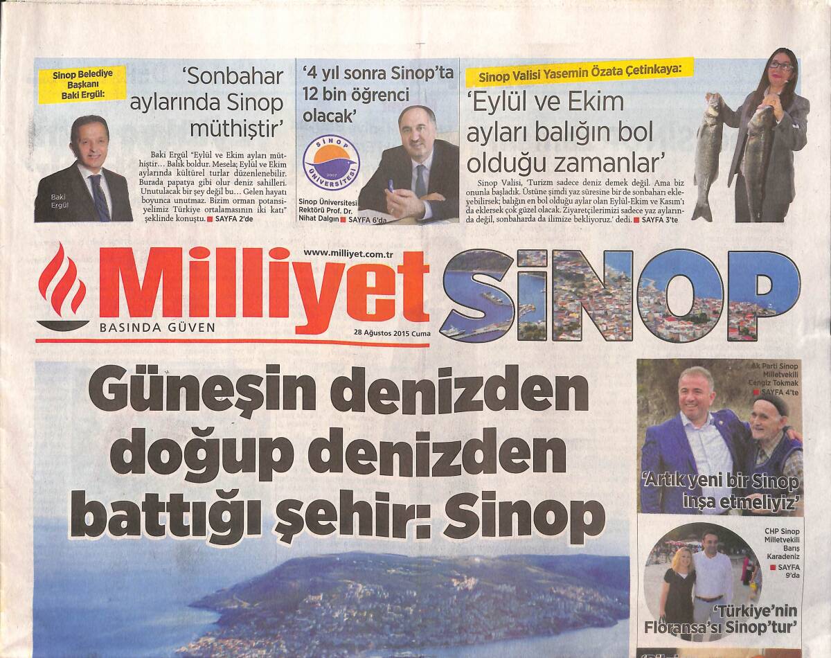Milliyet Gazetesi Sinop Eki 28 Ağustos 2015 - Sinop'un En Önemli Markası İnsanıdır GZ135226 - 1