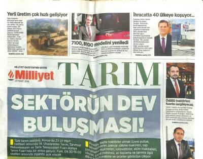 Milliyet Gazetesi Tarım Eki 23 Mart 2016 - Sektörün Dev Buluşması GZ107149 - 1