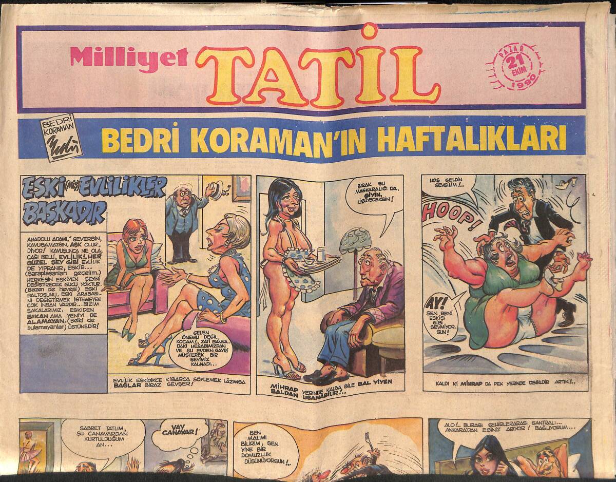 Milliyet Gazetesi Tatil Eki 21 Ekim 1990 - Türkiye'nin İlk Anonim Şirketi Uşak Doğumlu - Kağıt Para Madeni Parayı Geçti! GZ138409 - 1
