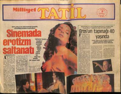 Milliyet Gazetesi Tatil Eki 9 Haziran 1991 - Sinemada Erotizm Saltanatı GZ75531 - 1