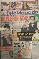 Milliyet Gazetesi Telemagazin Eki 4 Ocak 1997-Hülya Avşardan 15 Milyarlık Jest -Devlerin Şovu GZ45518 - 2