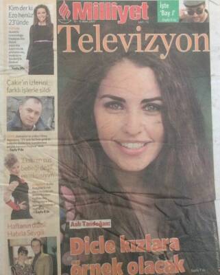 Milliyet Gazetesi Televizyon Eki 10-16 Mart 2007 - Aslı TandoğanDicle Kızlara Örnek Olacak GZ35300 - 1