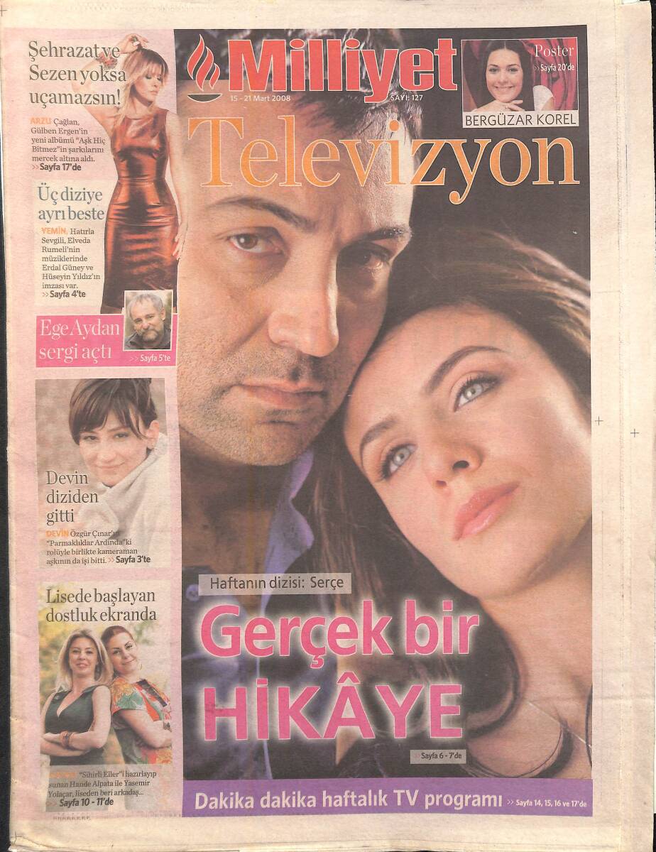 Milliyet Gazetesi Televizyon Eki 15-21 Mart 2008 Sayı:127 GZ159139 - 1