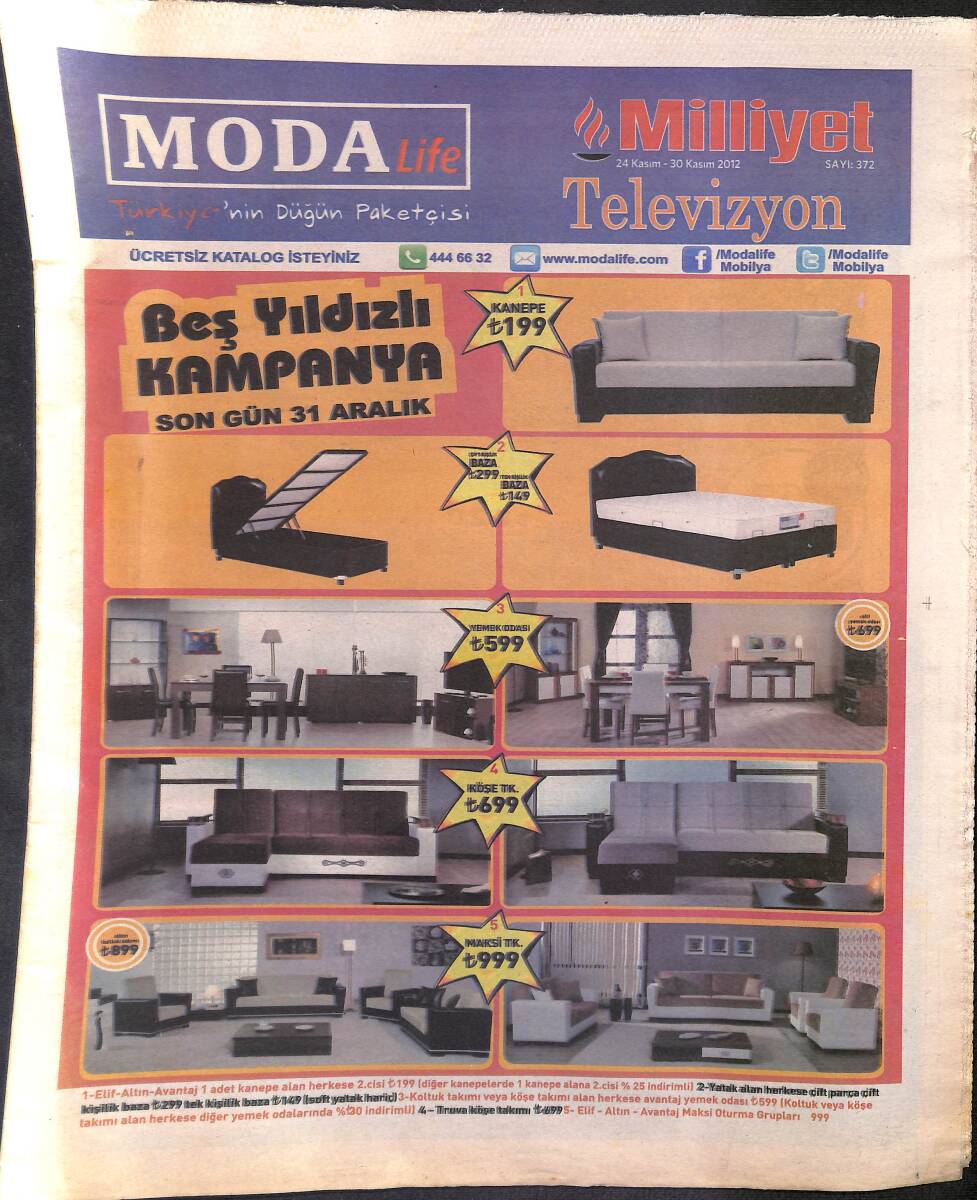 Milliyet Gazetesi Televizyon Eki 24 - 30 Kasım 2012 -Ezgi Sözüer 