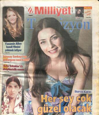 Milliyet Gazetesi Televizyon Eki 3-9 Kasım 2012 - Arka Sokaklarda Disiplinsizlik Cezası, Yasemin Allen Kendi Filmini Çekmek İstiyor GZ107538 - 1