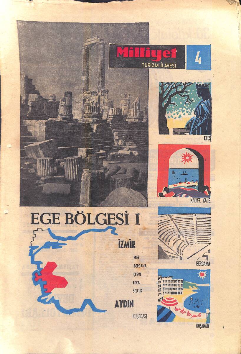 Milliyet Gazetesi Turizm İlavesi Ege Bölgesi - İzmir Aydın GZ156459 - 1