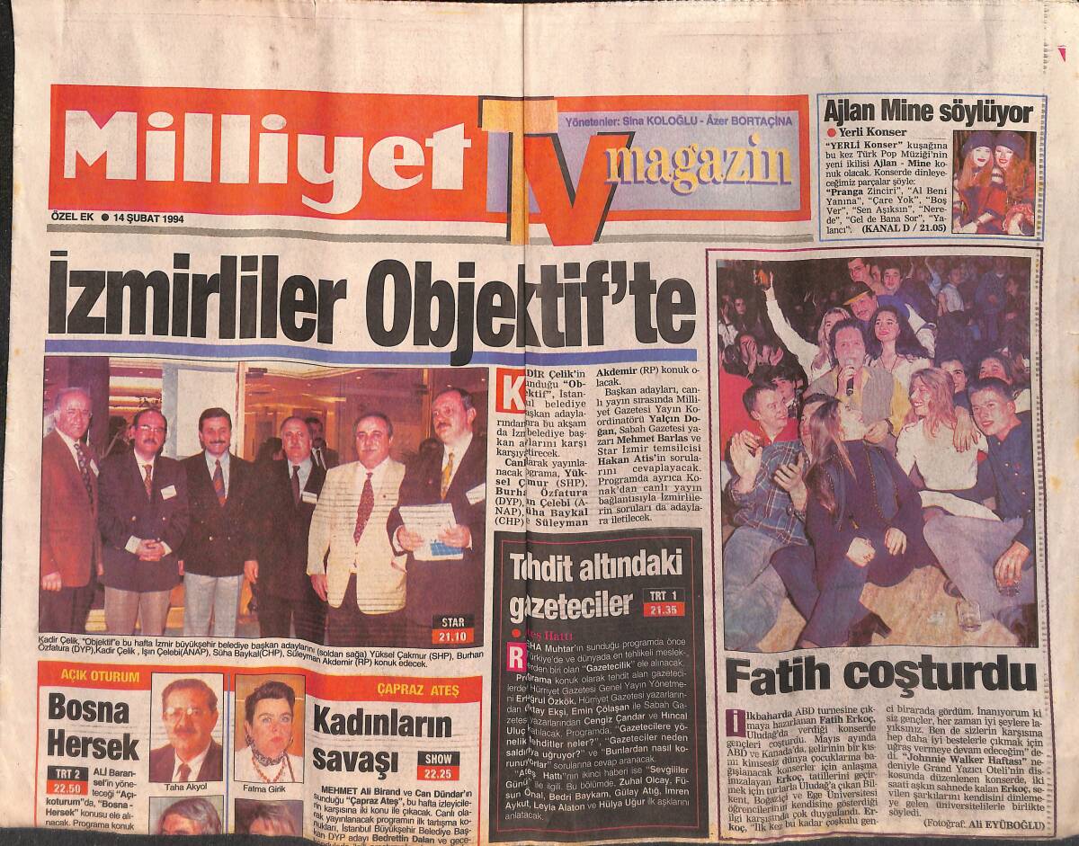 Milliyet Gazetesi TV Magazin Eki 14 Şubat 1994 - Terminatör 2 Film Reklamı GZ152796 - 1